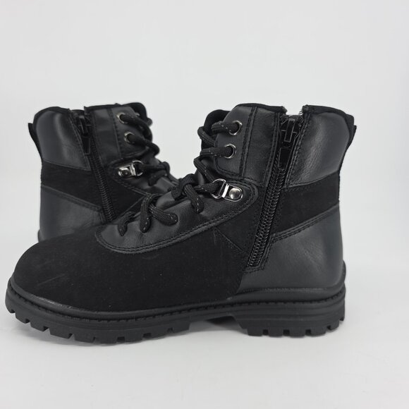 Kenneth Cole Reaction Kids Combat Boots Size 13C Black Suede High Winter Hiking - Picture 6 of 9